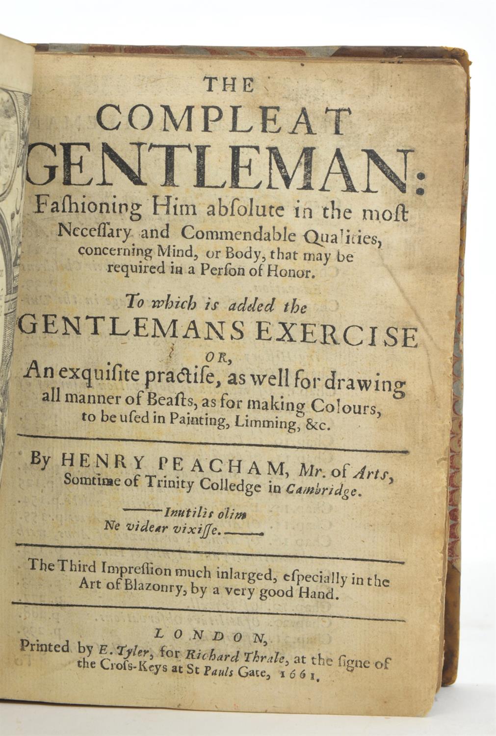 Henry Peacham, 'The Compleat Gentleman' (London: E. Tyler, 1661), 'the third impression, - Image 5 of 6