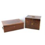 PLEASE NOTE MAHOGANY BOX ONLY IN THIS LOT Early 19th century crossbanded mahogany and boxwood