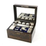 Mid 19th century Coromandel wood and brass lined dressing box, of rectangular form,