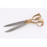 Pair of brass handled tailor's shears by Wilkinson & Son Sheffield 38cm