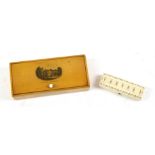 PLEASE NOTE IVORY DESK TIDY NOT IN THIS LOT 19th century ivory pin box, of rectangular form,
