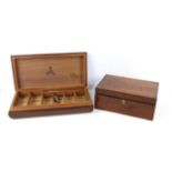 Hunters and Frankau mahogany humidor, the fitted interior marked Monte Cristo Habana to the lid,