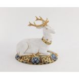 Royal Crown Derby paperweight, The White Hart Heraldic Stag, the third in a series inspired by