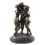 Bronze figure of the Three Graces, inscribed on the base 'The Tree Graces' (sic),