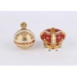 Royal Crown Derby Coronation Orb porcelain paperweight, commissioned by Goviers of Sidmouth to