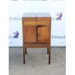 19th century mahogany washstand converted to a cupboard with single on square tapering supports and