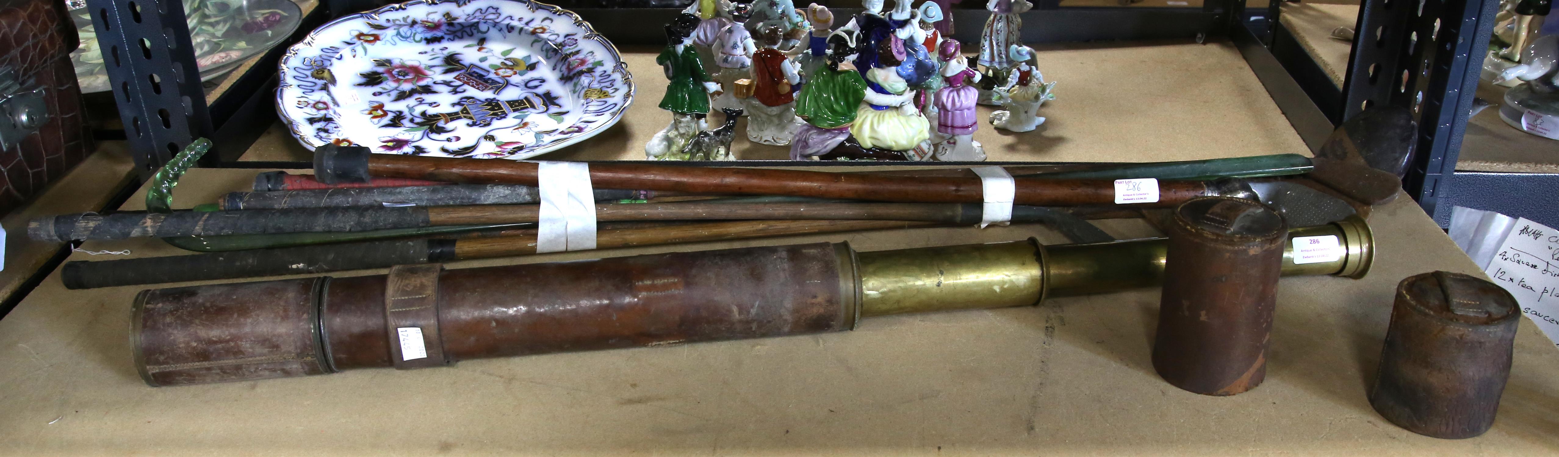 Leather covered brass two draw telescope by W. Watson & Sons, London 1900, 7 cm diameter (lens