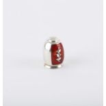 Danish sterling silver and enamel pepper pot