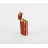 Cartier lighter, Must de Cartier Briquet cigarette lighter in red enamel and gilt metal