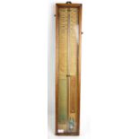 Early 20th century mahogany cased Admiral Fitzroy barometer, in a rectangular case, 90 cm high,