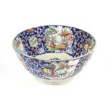 Early 19th century Japan pattern bowl by Lockett & Hulme Limited, Staffordshire 30cm dia.