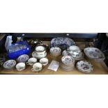 Coalport 'Pembroke' pattern tea and table wares, and Whieldon ware 'Pheasant' pattern plates