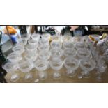 Part suite of Webb "Russell" crystal cut glass to include 16 Champagne glasses, 11 Sundae glasses