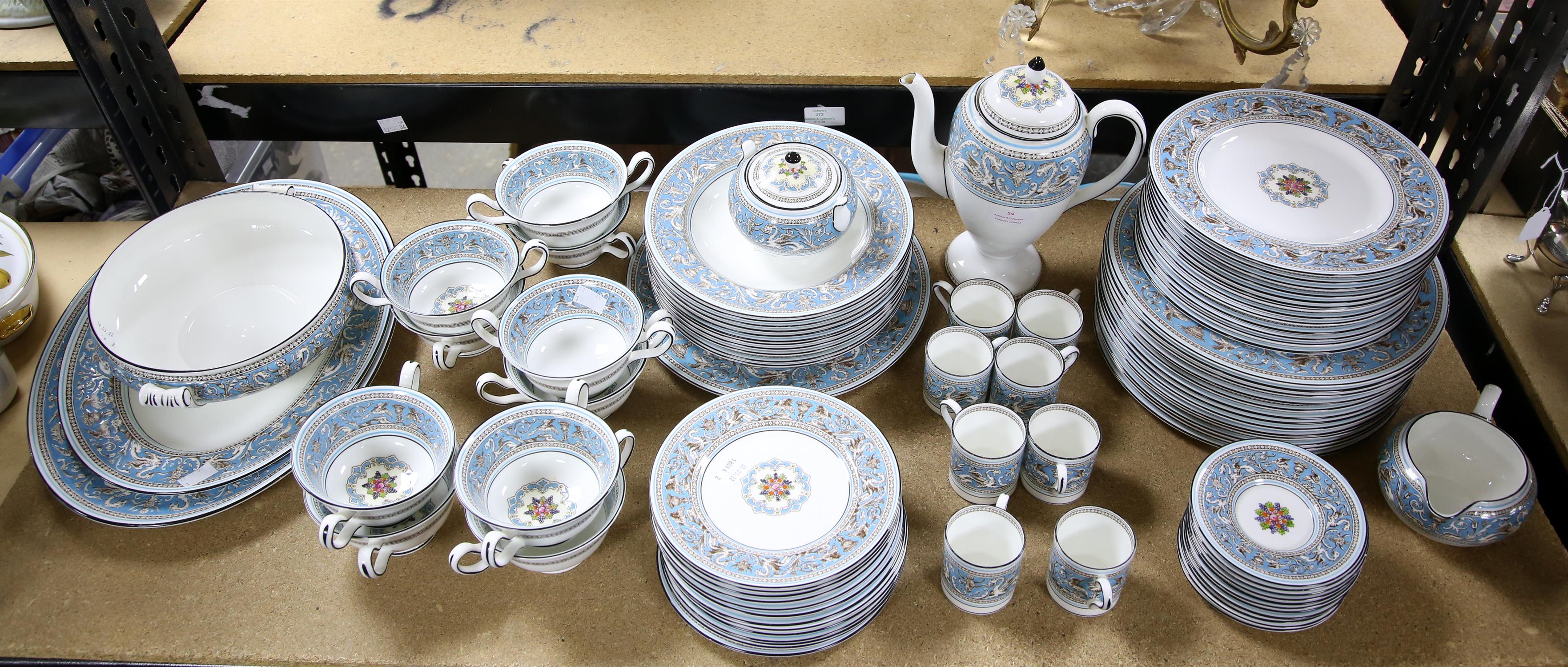 Wedgwood Florentine pattern part coffee and dinner service, including eight coffee cans,