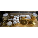 Royal Worcester gilt and white part dinner service for eight, includes tureens and serving dishes