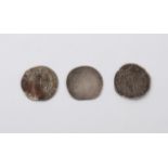Three hammered coins, Elizabeth 1st silver sixpence, 1571, 1573 and 1580