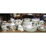 Queens China 'Virginia Strawberry' pattern dinner and tea service, Approximately 69 pieces,