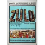 Zulu (1964) US One Sheet film poster, starring Stanley Baker & Jack Hawkins, folded, 27 x 41 inches.