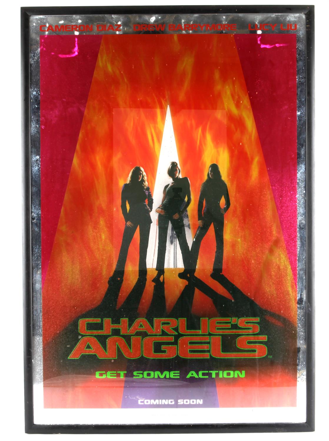 Charlies Angels (2000) British Quad film poster, special foil design, starring Cameron Diaz,