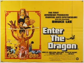 Enter The Dragon (1973) British Quad film poster, starring Bruce Lee, folded, 30 x 40 inches.