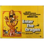 Enter The Dragon (1973) British Quad film poster, starring Bruce Lee, folded, 30 x 40 inches.