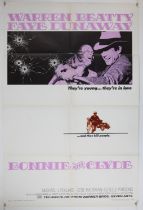 Bonnie and Clyde (1967) US One sheet film poster, Crime starring Warren Beatty & Faye Dunaway,