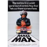 Mad Max (1979) UK One Sheet film poster, starring Mel Gibson and artwork by Tom Beauvais, folded,