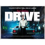 Drive (2011) British Quad film poster, starring Ryan Gosling, folded & double-sided, 30 x 40 inches.