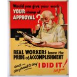 'Would You Give Your work Your Stamp of Approval?' - Original Vintage information poster by Bill