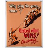 'Why play the game alone?' - Original Vintage information poster by Bill Jones, Printed in England,