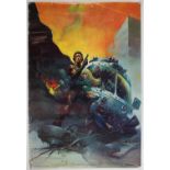 The Gauntlet (1977) UK One Sheet teaser poster, artwork by Frank Frazetta, rolled, 26 x 38 inches.