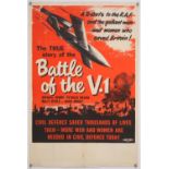 Battle of the V-1 (1958) UK Double Crown film poster, folded, 20 x 30 inches.