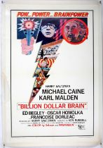 Billion Dollar Brain (1967) US One Sheet film poster, starring Michael Caine, linen backed,