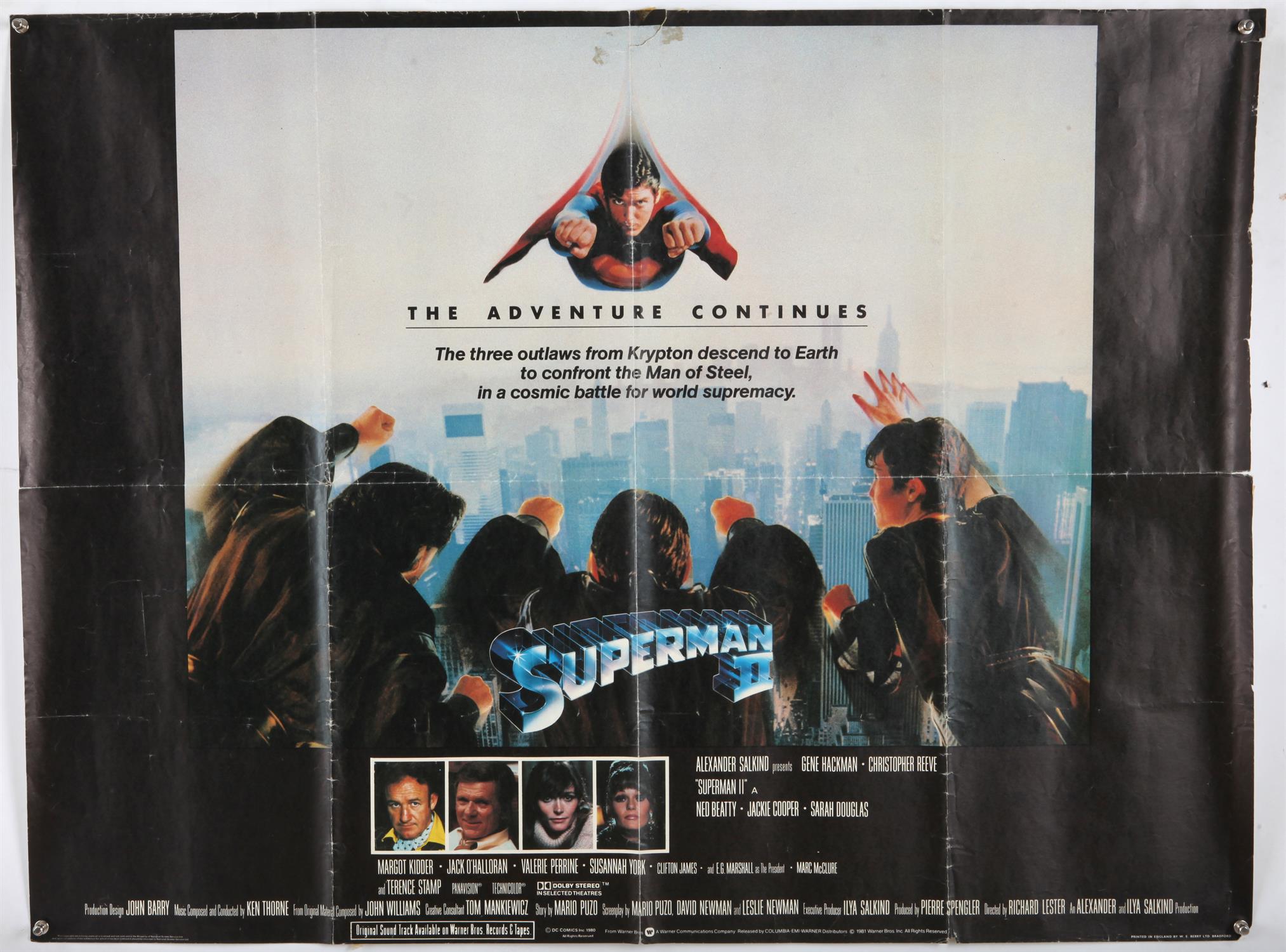 15 British Quad film posters including Superman II, The Beastmaster, Razorback, Bronx Warrior, - Image 3 of 3