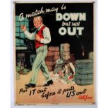 'A match may be down but not out' - Original Vintage information poster by Bill Jones,