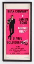 James Bond You Only Live Twice (1970's) Italian Locadina film poster, starring Sean Connery,