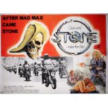 Stone (1974) British Quad film poster, Motorbike related, folded, 30 x 40 inches.