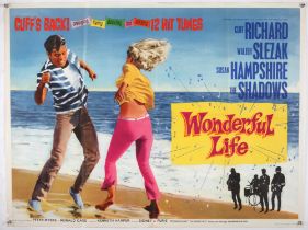 Wonderful Life (1964) British Quad film poster, starring Cliff Richard, folded, 30 x 40 inches.