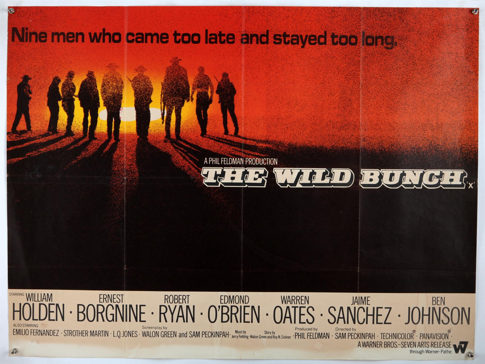 The Wild Bunch (1969) British Quad film poster, this being the first release poster for the classic