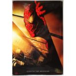 Spiderman (2002) US One Sheet film poster, showing Spiderman with twin towers in eyes,
