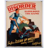 'Disorder Slows Down the Game' - Original Vintage information poster by Bill Jones,