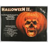 Two Horror British Quad film posters for Halloween 2 and Halloween 3, rolled / folded,