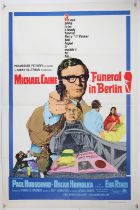 Funeral in Berlin (1966) US One Sheet film poster, Spy Thriller starring Michael Caine, folded,