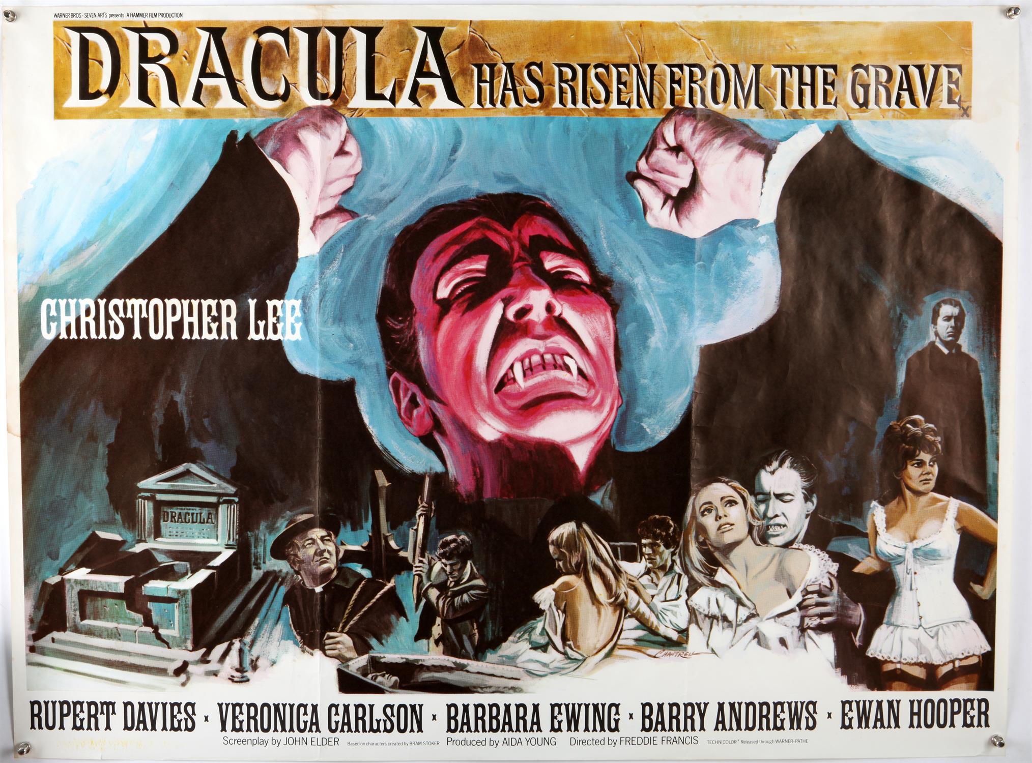 Dracula Has Risen From The Grave (1968) British Quad film poster, artwork by Tom Chantrell,