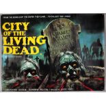 City of The Living Dead (1980) British Quad film poster, directed by Lucio Fulci, rolled,