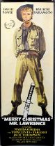 Merry Christmas Mr. Lawrence (1983) Door Panel film poster, starring David Bowie, rolled,