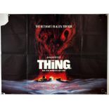 The Thing (1982) British Quad film poster, Horror directed by John Carpenter, Universal, folded,