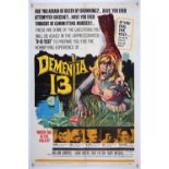 Dementia 13 (1963) US One Sheet film poster, directed by Francis Coppola, folded, 27 x 41 inches.