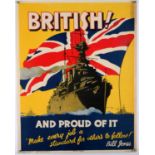 'British and Proud of it!' - Original Vintage information poster by Bill Jones, Printed in England,