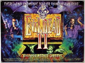 Evil Dead II (1987) British Quad film poster, artwork by Graham Humphreys, Palace Pictures, folded,